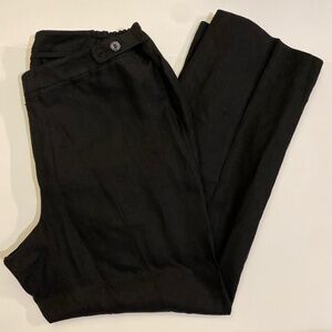 Talbots Black 100% Linen Straight Leg Dress Pants Windsor  Size 18